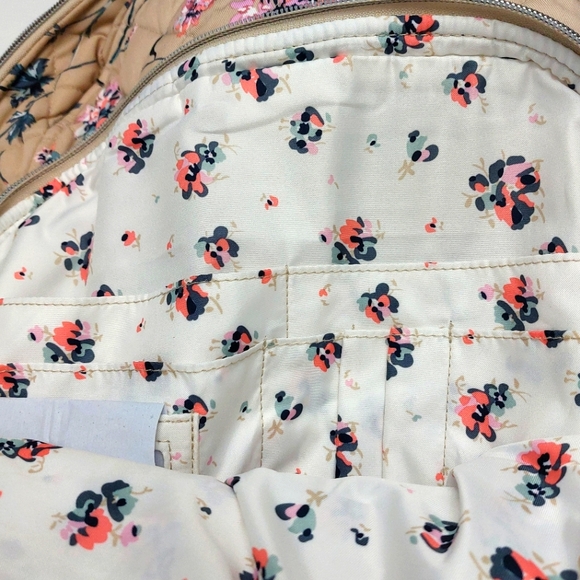 Vera Bradley Performance Twill Campus Backpack Strawflowers NWT - Picture 2 of 7